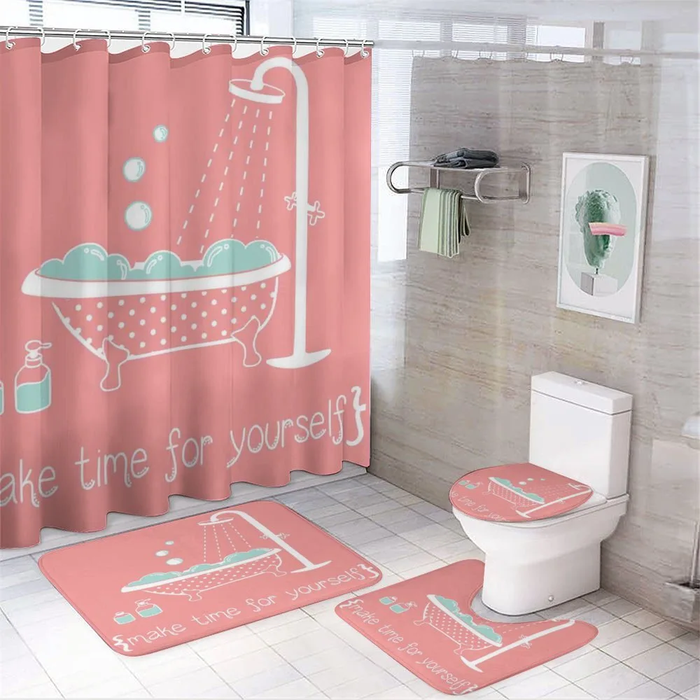 Tub with Inspirational Saying — 4-Piece Bathroom Set preview