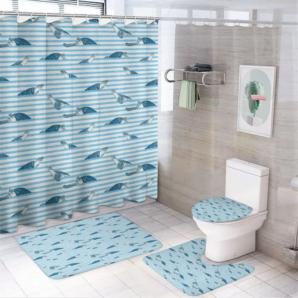 Turtle Blue Aquatic — 4-Piece Bathroom Set preview