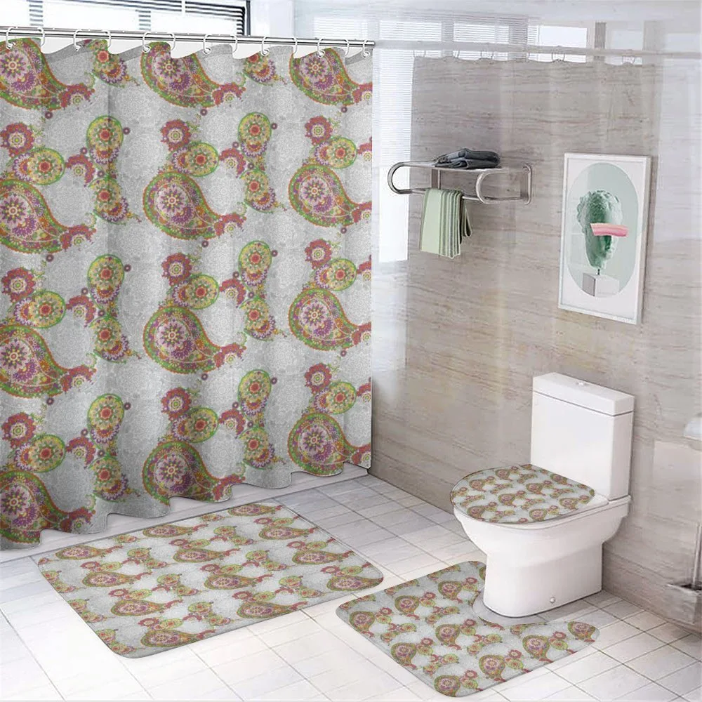 Uncolored and Vivid Floral Damask — 4-Piece Bathroom Set preview