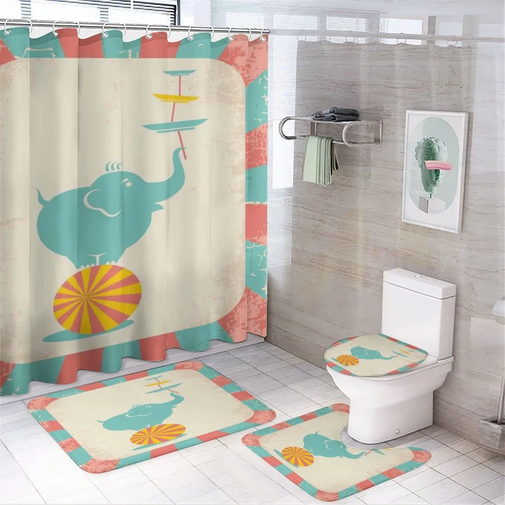Vintage Circus Elephant — 4-Piece Bathroom Set preview
