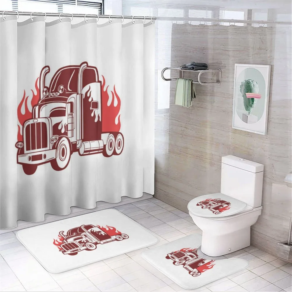 18 Wheeler Silhouette — 4-Piece Bathroom Set preview