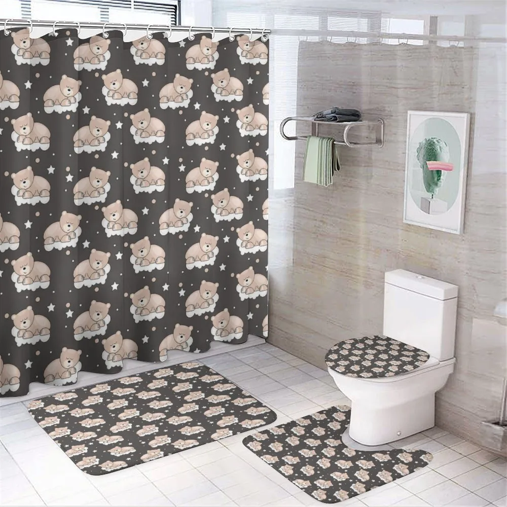 Bears Sleeping on Clouds — 4-Piece Bathroom Set preview