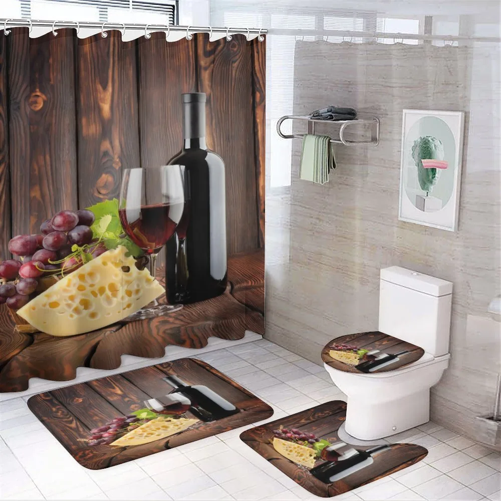 Cabernet Bottle Cheese — 4-Piece Bathroom Set preview