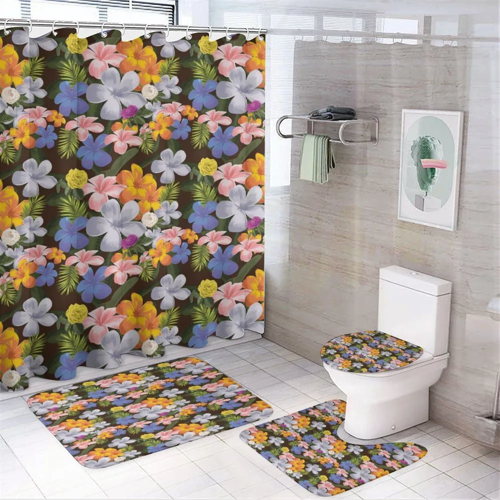Colorful Various Flowers — 4-Piece Bathroom Set preview