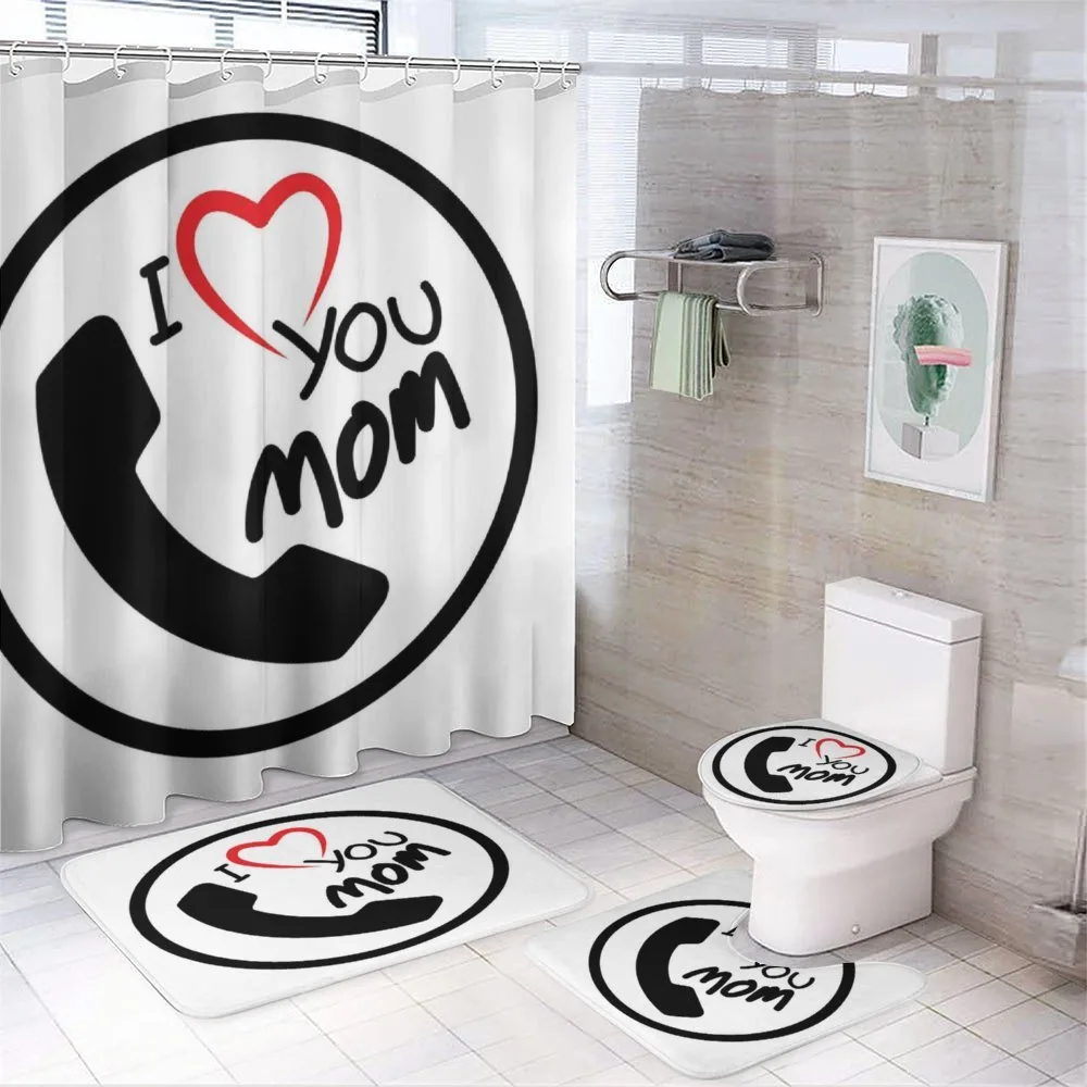 I Love You Mom Message 4-Piece Bathroom Set product video