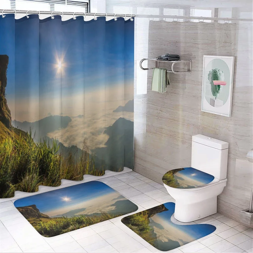 Mountain Cliff Sun 4-Piece Bathroom Set product video
