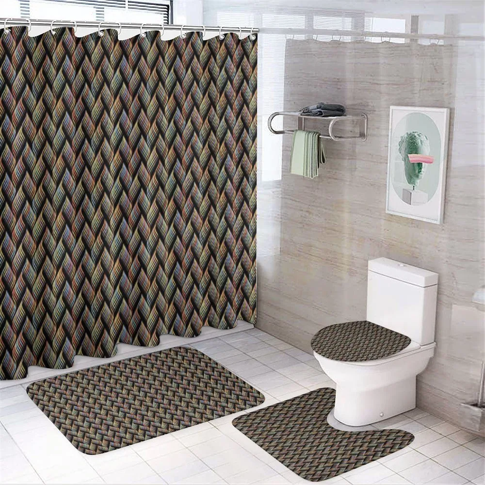 Swirled Stripes Modern Art — 4-Piece Bathroom Set preview