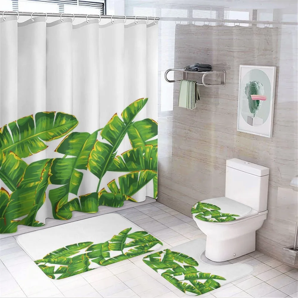 Vibrant Tropical Foliage — 4-Piece Bathroom Set preview