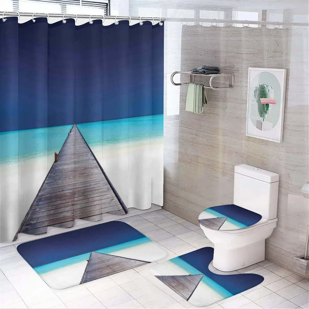 Wooden Path into Ocean — 4-Piece Bathroom Set preview