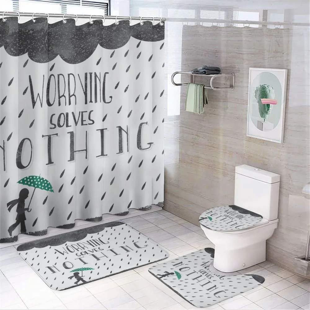 Worrying Solves Nothing — 4-Piece Bathroom Set preview