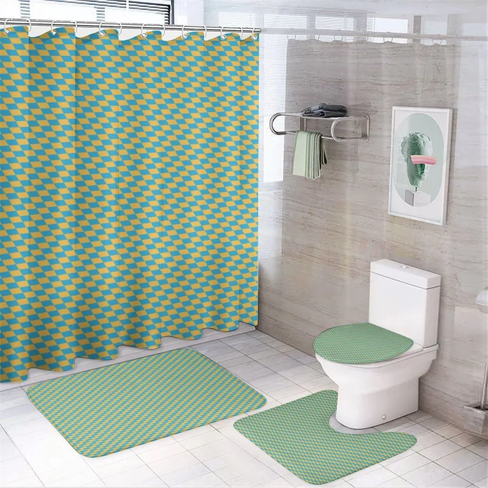 Diagonal Skewed Squares — 4-Piece Bathroom Set preview