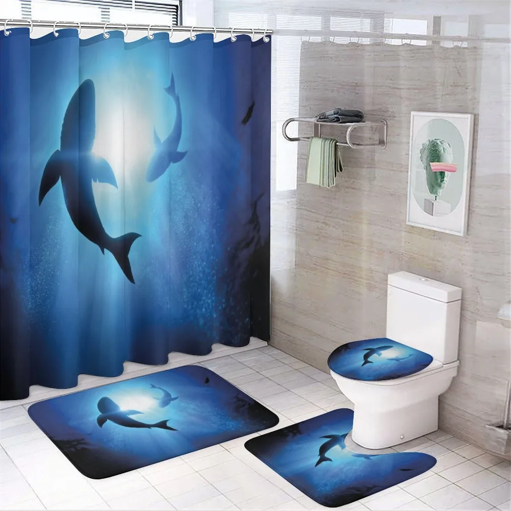 Fishes Circling in Ocean — 4-Piece Bathroom Set preview
