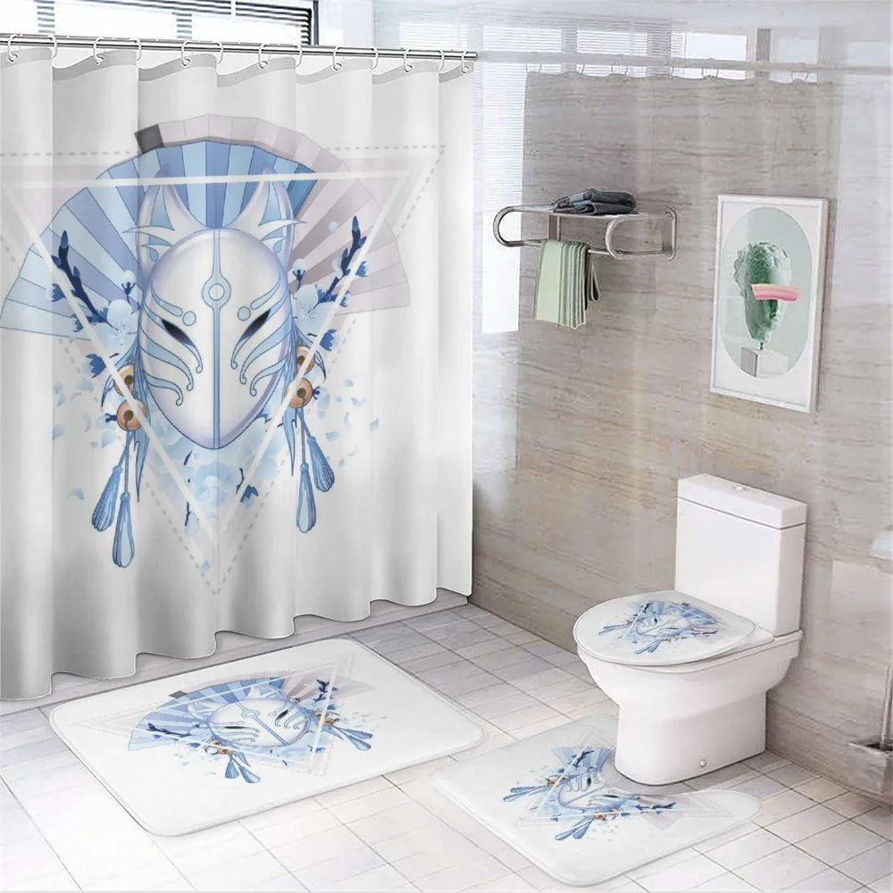 Fox Mask Kitsune — 4-Piece Bathroom Set preview
