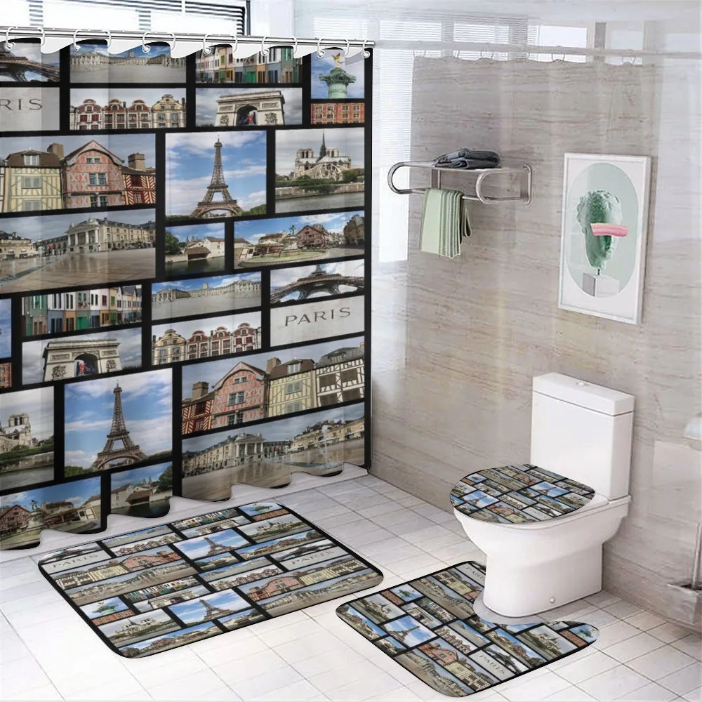 France Iconic Landmarks Photo — 4-Piece Bathroom Set preview