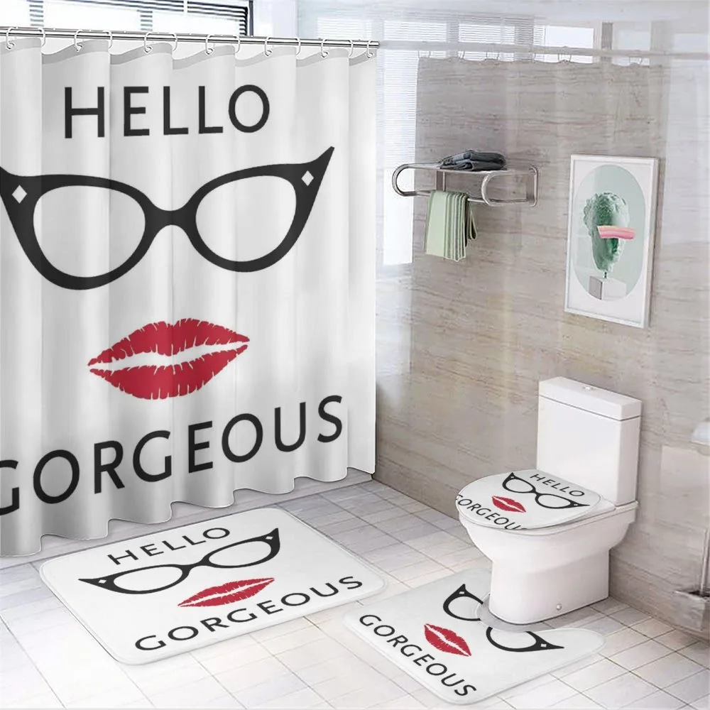 Red Lipstick — 4-Piece Bathroom Set preview