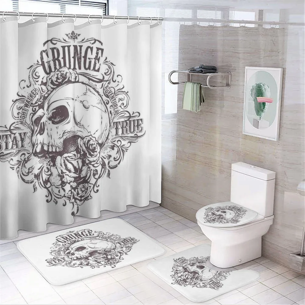 Skull Rose Grunge — 4-Piece Bathroom Set preview