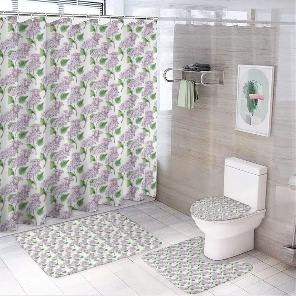 Watercolor Herbal Bunch — 4-Piece Bathroom Set preview
