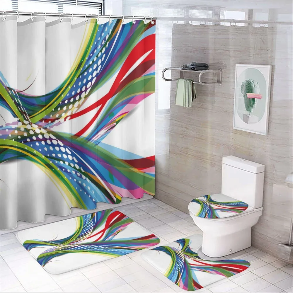 Abstract Wave Ombre — 4-Piece Bathroom Set preview