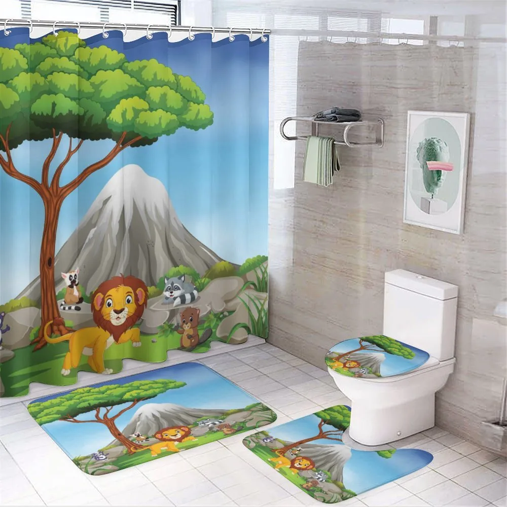 Animals Volcano — 4-Piece Bathroom Set preview