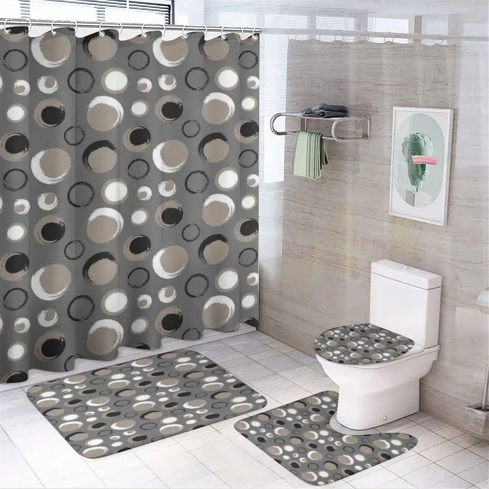 Dots Brushstrokes Grunge — 4-Piece Bathroom Set preview
