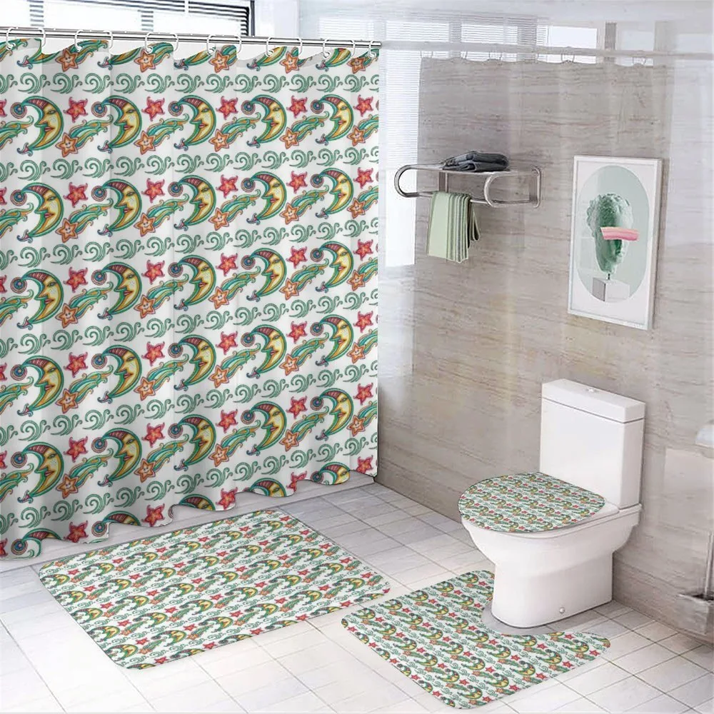 Fantasy Moon Comet Faces — 4-Piece Bathroom Set preview