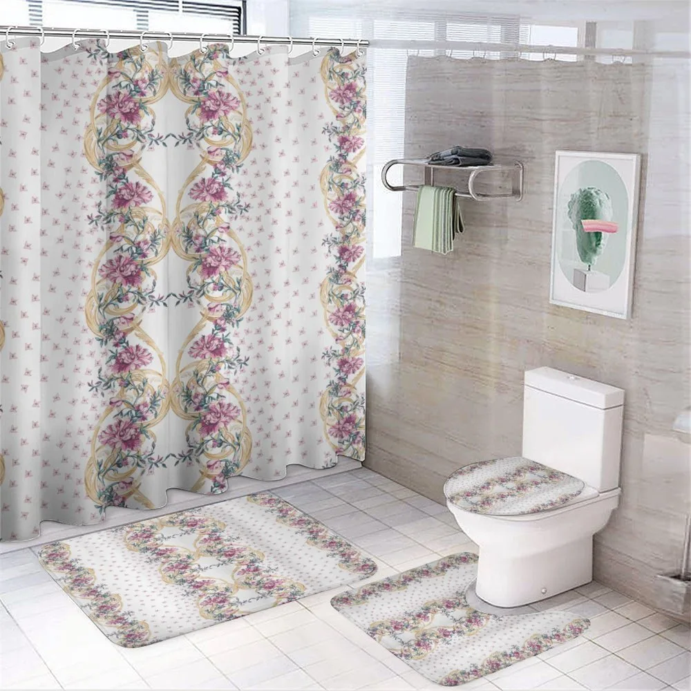 Florishing Romantic Swirls Art — 4-Piece Bathroom Set preview