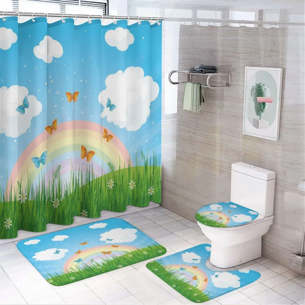 Meadow Butterfly Rainbow — 4-Piece Bathroom Set preview
