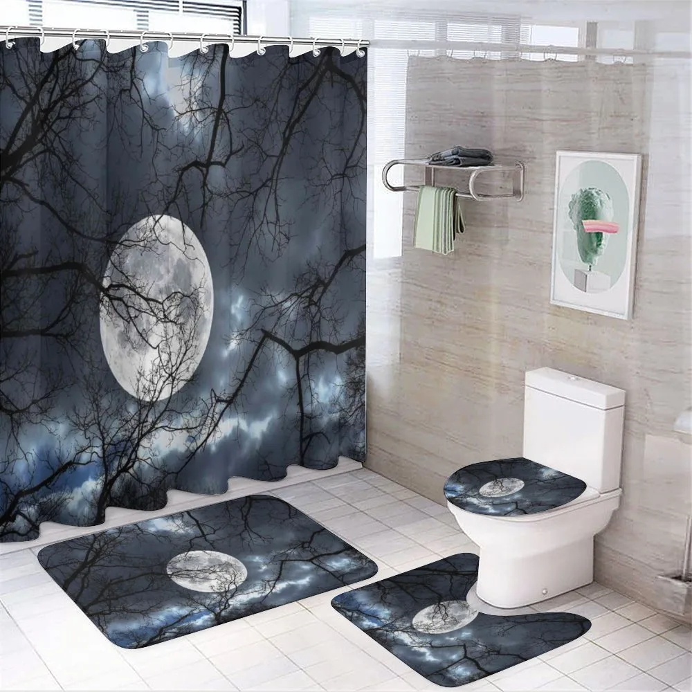 Moon at Night in Forest — 4-Piece Bathroom Set preview