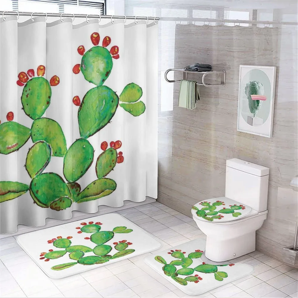 Ripe Prickly Pear Fruits — 4-Piece Bathroom Set preview