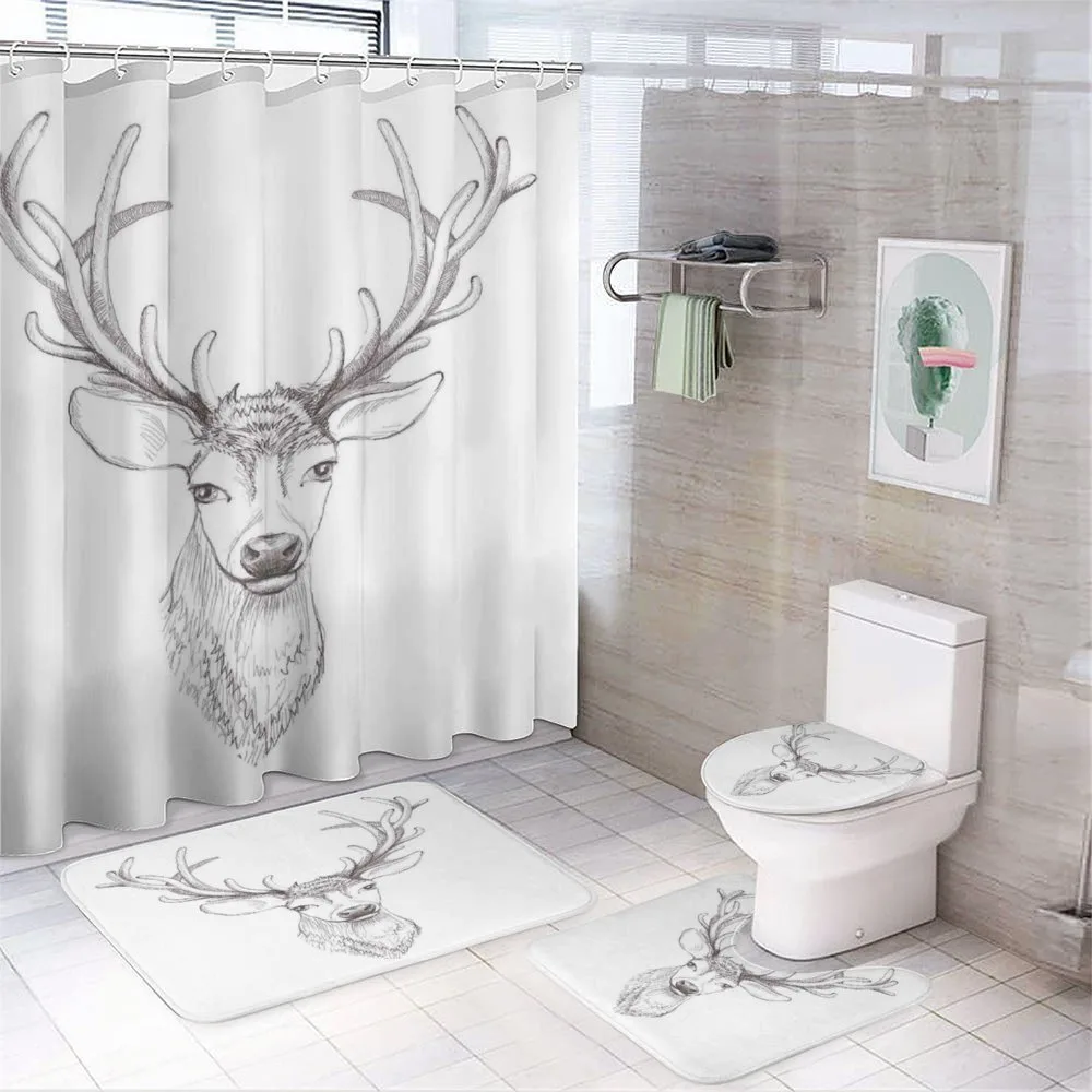 Sketch of Deer Head — 4-Piece Bathroom Set preview