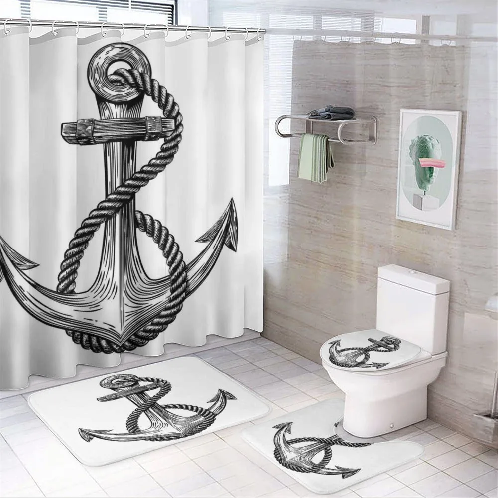 Vintage Sketch Rope — 4-Piece Bathroom Set preview
