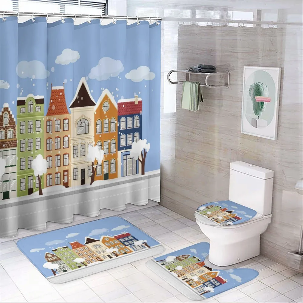 Winter Time Dutch Houses — 4-Piece Bathroom Set preview
