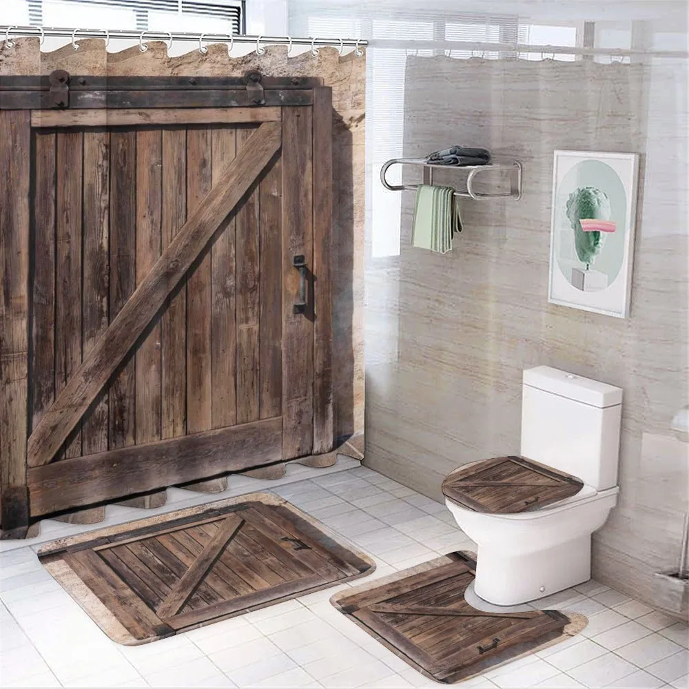 Aged Door Vintage Rural — 4-Piece Bathroom Set preview