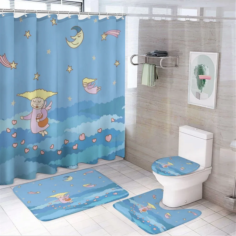Cartoon Flying Girls — 4-Piece Bathroom Set preview