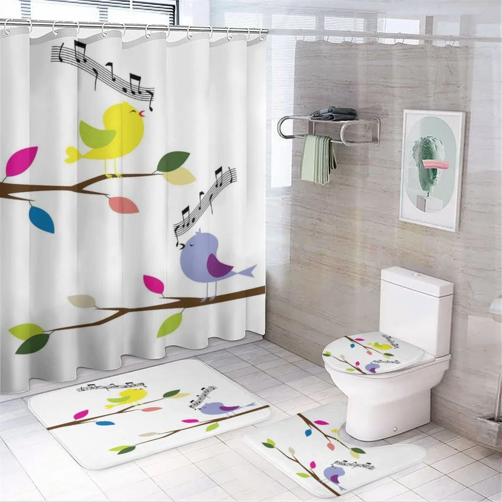 Colorful Mascots Singing — 4-Piece Bathroom Set preview