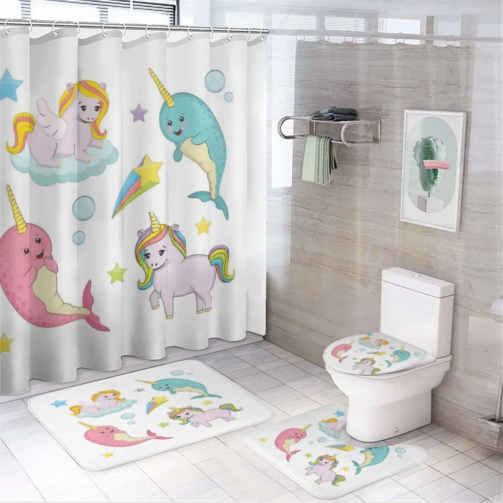 Colorful Rainbow Animal 4-Piece Bathroom Set product video