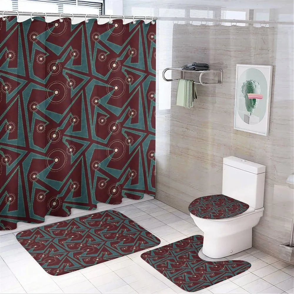 Dashed Lines and Circles — 4-Piece Bathroom Set preview