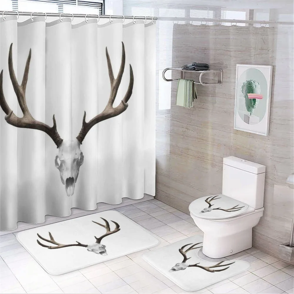 Deer Skull Skeleton — 4-Piece Bathroom Set preview