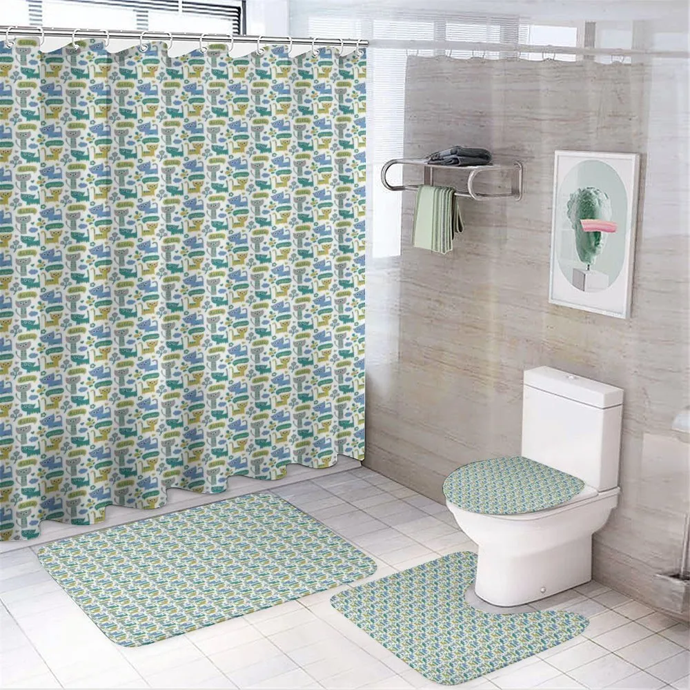 Kittens Saying Hello and Meow — 4-Piece Bathroom Set preview