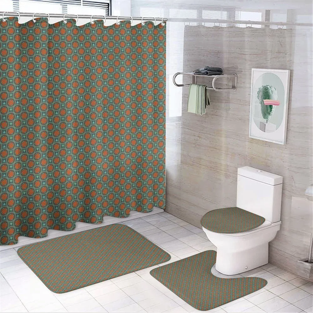 Orange Daisy Blooms — 4-Piece Bathroom Set preview