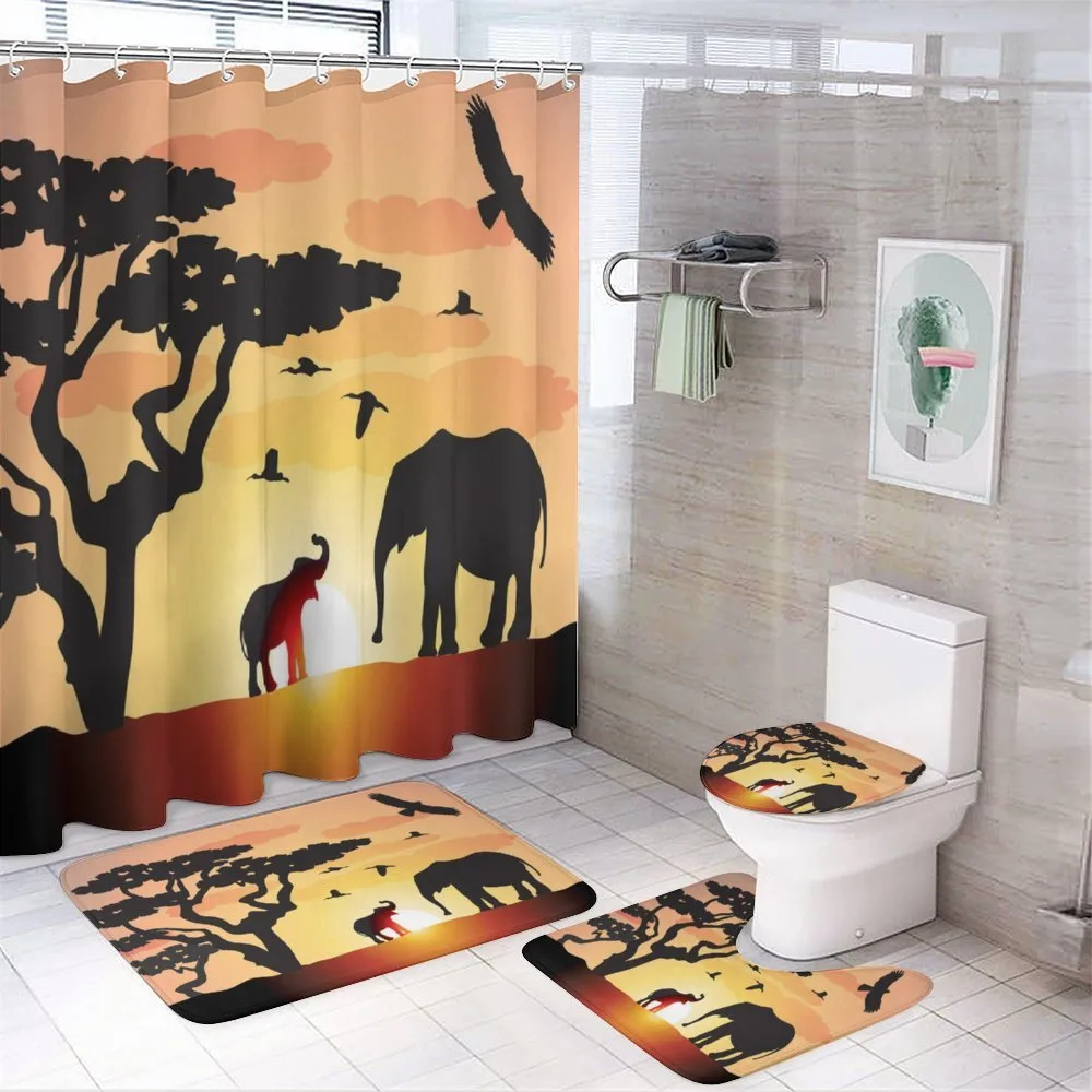 Sunset Animal Tree — 4-Piece Bathroom Set preview