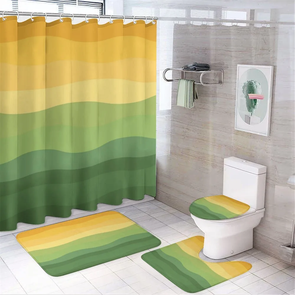 Wavy Lines Waves Earth — 4-Piece Bathroom Set preview