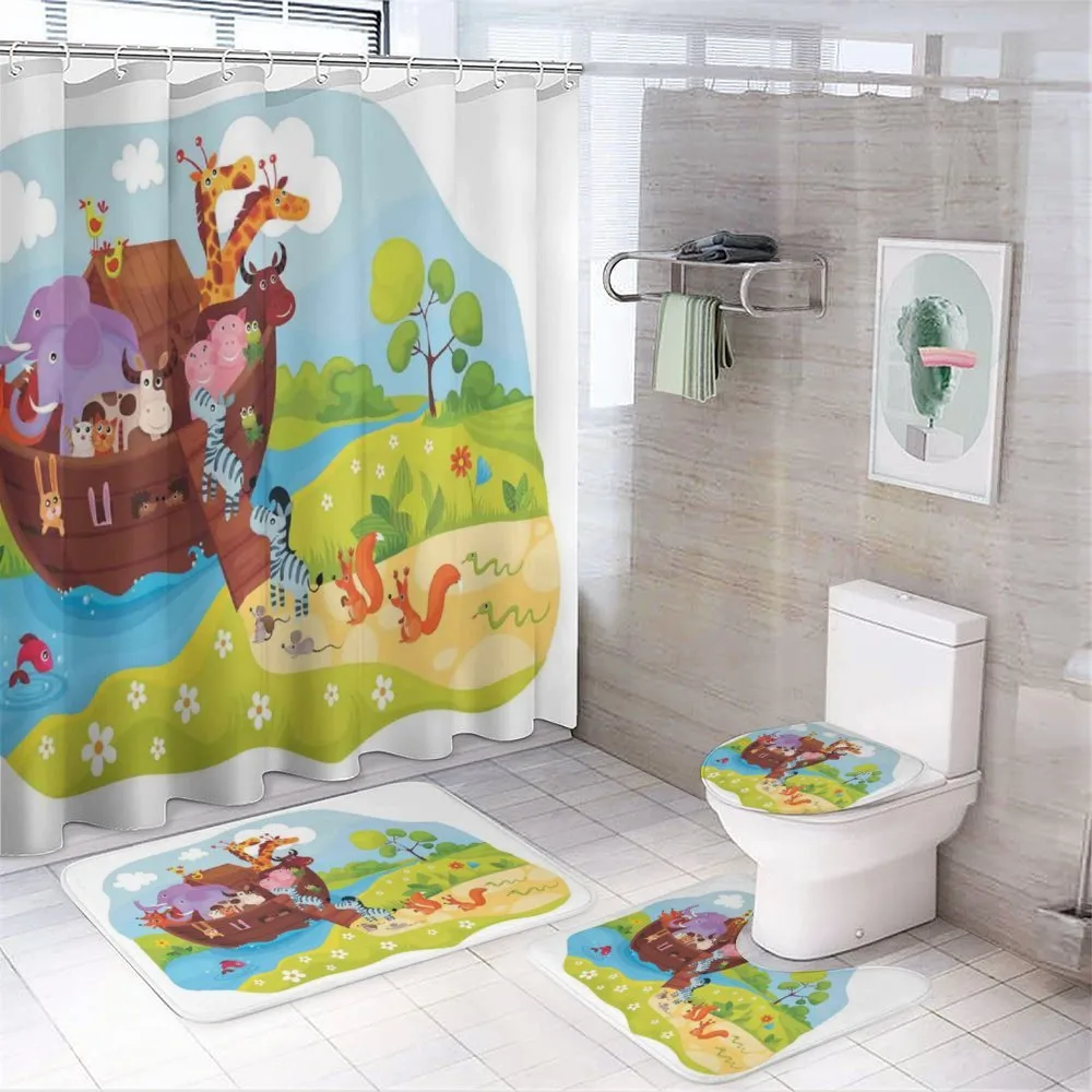 Animals Boarding Ark Motif — 4-Piece Bathroom Set preview