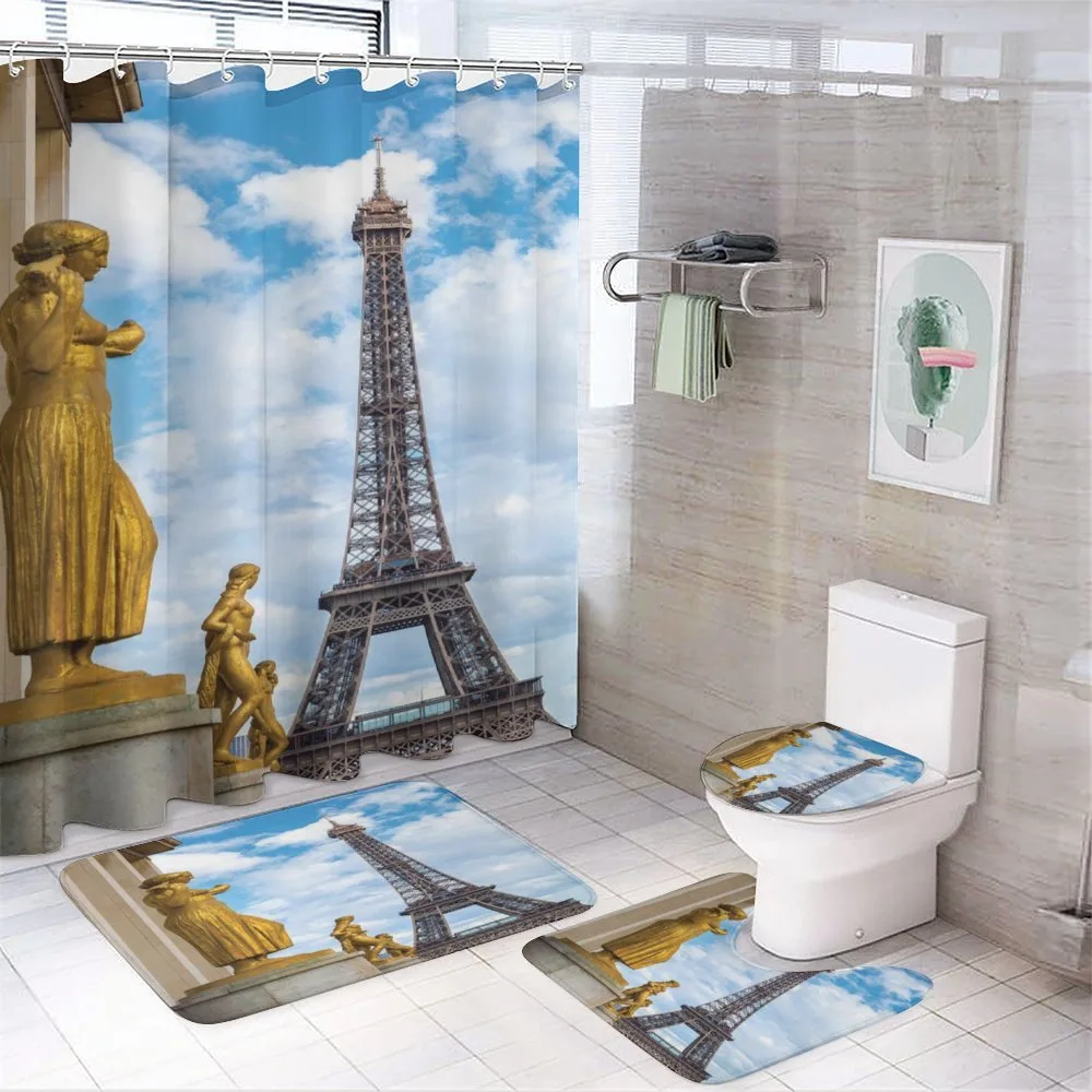 Antique Sculptures Eiffel — 4-Piece Bathroom Set preview