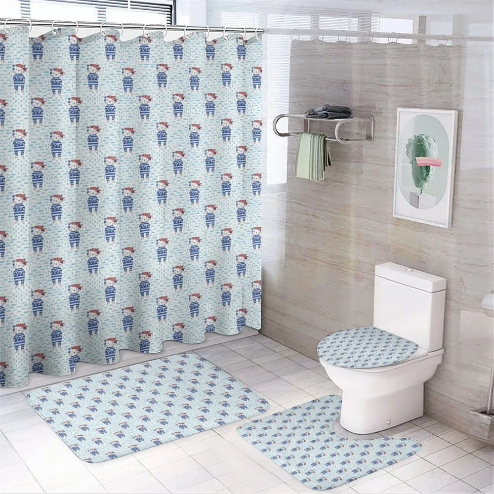 Cat in Blue Sailor Suit — 4-Piece Bathroom Set preview