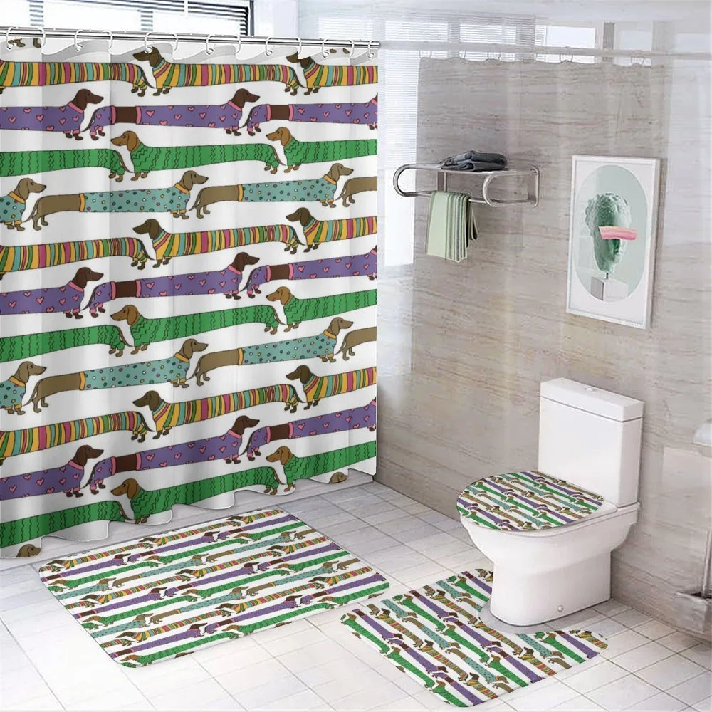 Dachshunds in Clothes — 4-Piece Bathroom Set preview