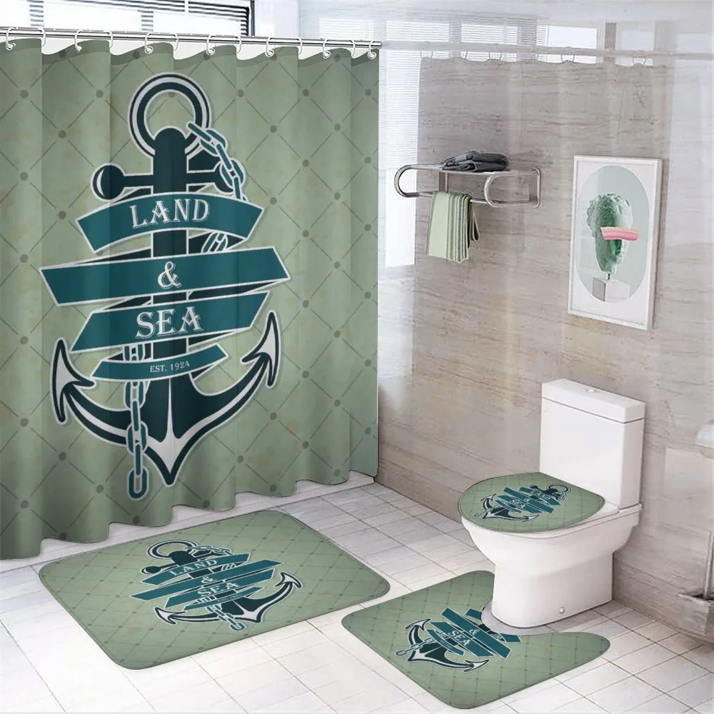 Diamond Pattern Nautical — 4-Piece Bathroom Set preview