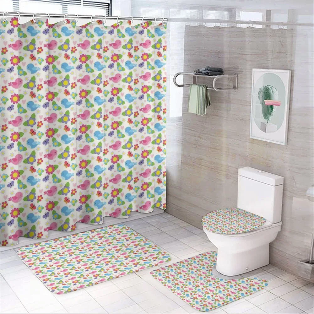 Floral Nature Birds — 4-Piece Bathroom Set preview