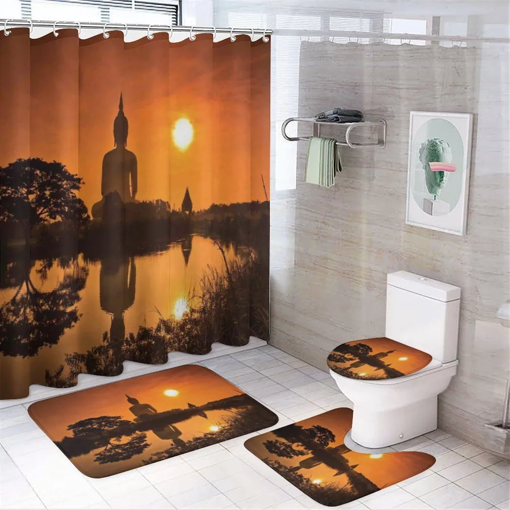 River Sunset Thai Culture — 4-Piece Bathroom Set preview