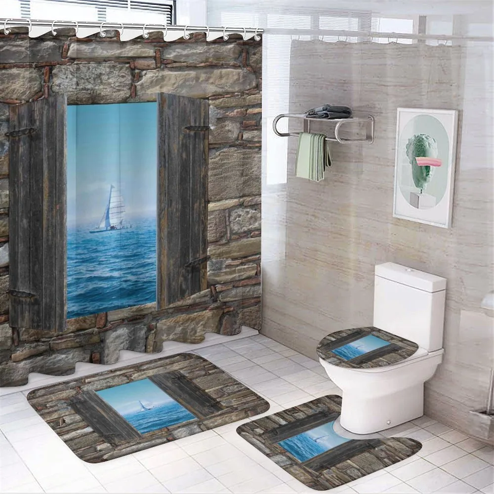 Sailing Boat Idyllic — 4-Piece Bathroom Set preview